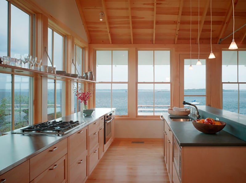 Imagen de Casa de madera sobre pilotes de hormigón: Osprey House en Canexel cocina casa de madera prefabricada