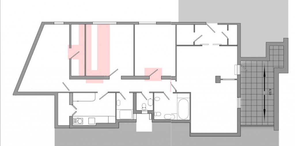 Imagen de Reforma integral piso de 128 m2 en Madrid en Canexel Plano reforma prevista