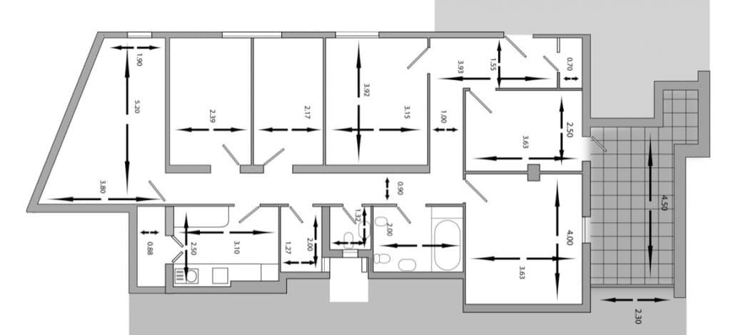 Imagen de Reforma integral piso de 128 m2 en Madrid en Canexel Plano situación inicial