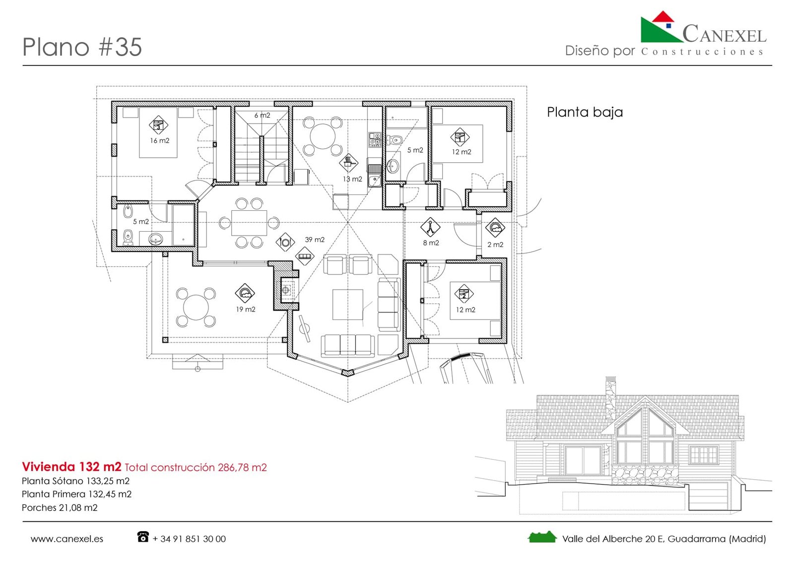 Plano De Casa Pequena En 45 Metros Cuadrados Con Medidas Planos De Casas Planos De Casas Chicas Plano De Casa Pequena Planos De Casas