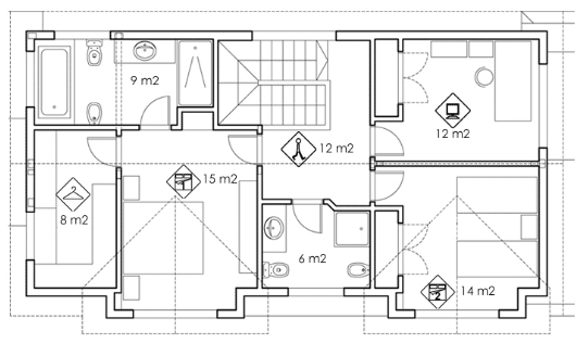 Diseño de casa 2 plantas con 183m2