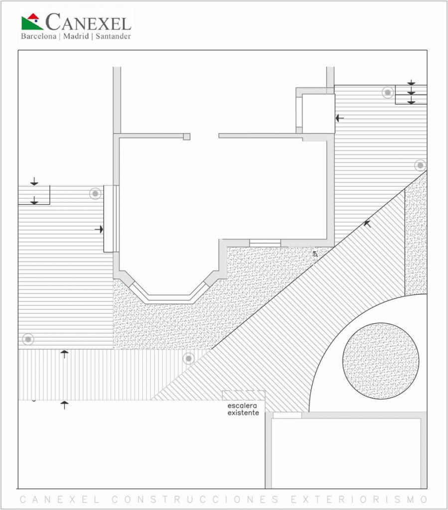 Imagen de Diseño y construcción de una terraza con tarima de madera en Madrid en Canexel diseño proyecto deck