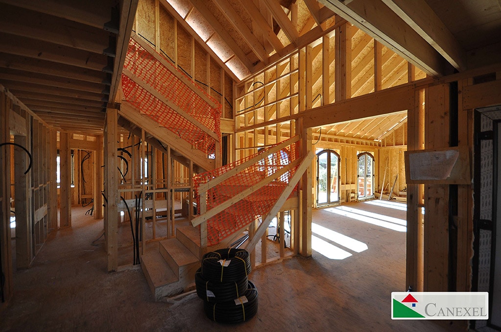 escalera en estructura casas de madera segovia