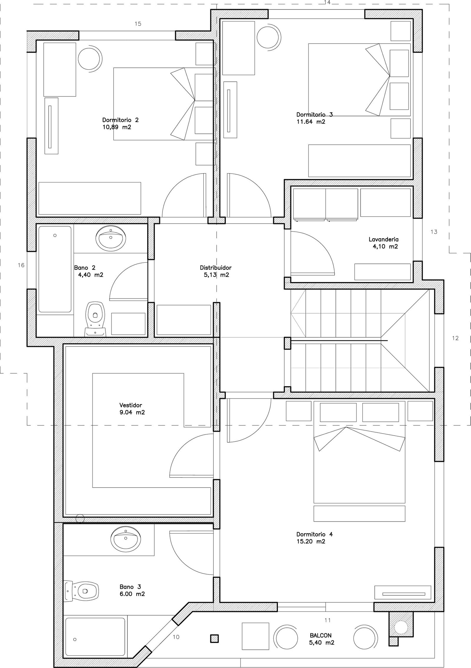 Imagen de Nueva casa moderna en San Feliu de Guíxols (Gerona) en Canexel Plano distribución planta primera