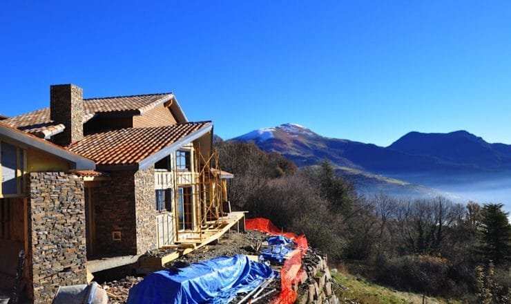 Paisajes de casas de madera