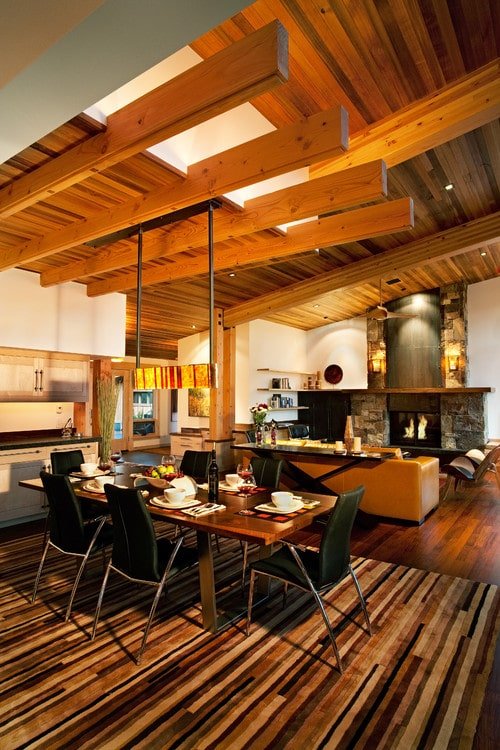Imagen de Ideas para combinar el salón y el comedor en Canexel casa diseno combo salon rustico