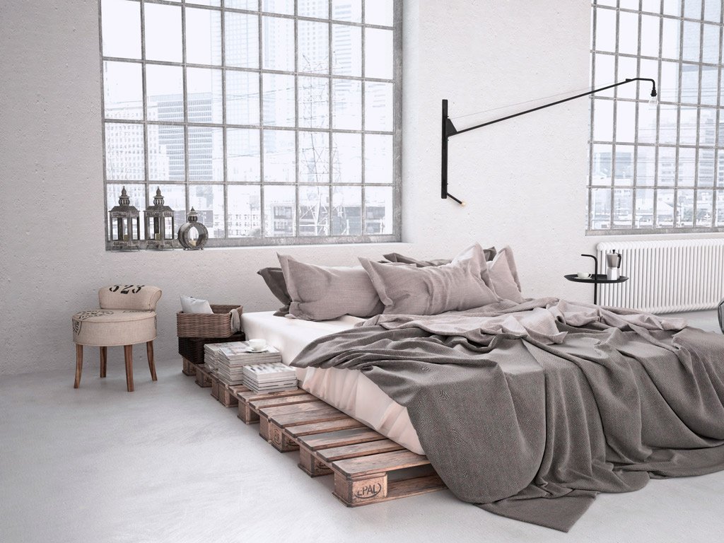 Imagen de Ideas para la decoración de dormitorios en Canexel cama con palets