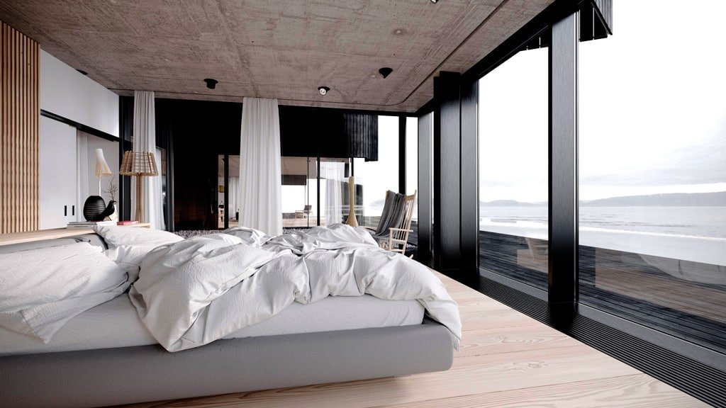 Imagen de Ideas para la decoración de dormitorios en Canexel dormitorio grandes ventanales
